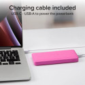 SBS akupank 10000mAh 2xUSB-A + USB-C, roosa