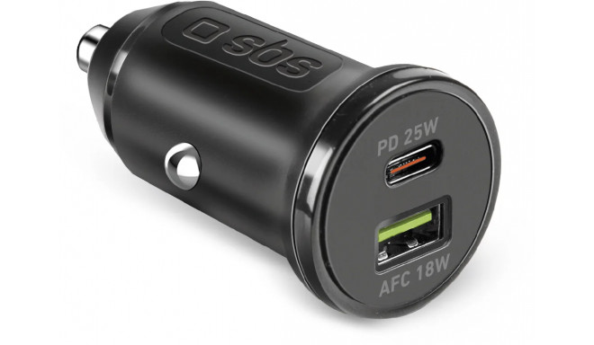 SBS car charger USB-C 25W PD + USB-A 18W