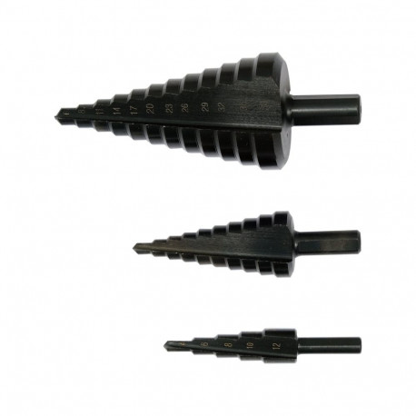 Yato YT-44732 Astmeliste puuride komplekt, 3 tk, 4-38 mm, HSS 4241, mustendatud, kolmnurkne vars