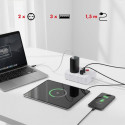 Power strip 2 sockets MCE387 W 3xUSB, 110-240V AC 50/60Hz, 2.1A max 2500W, 1.5m white