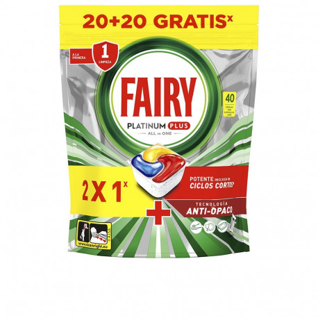 FAIRY PLATINUM PLUS lavavajillas 40 cápsulas