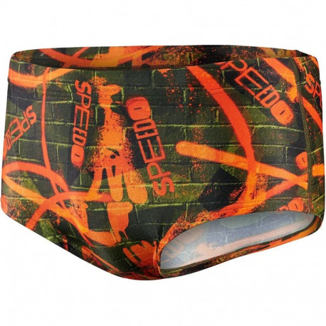 Ujumispüksid Speedo Wall Spray 17cm Club Training Allover Brief M oranž - XXXS