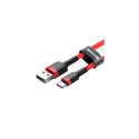 Baseus Type-C Cafule Cable, 2A, 2m, Red + Red (CATKLF-C09)