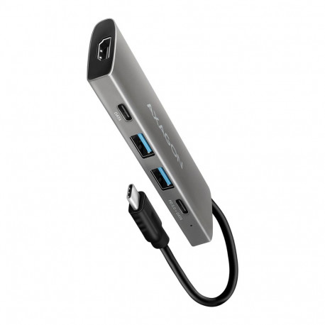 AXAGON HMC-5G21 2x USB-A + 2x USB-C + HDMI 4K/30Hz, USB-C 3.2 Gen 2 10Gbps hub, PD 60W, 13cm USB-C c