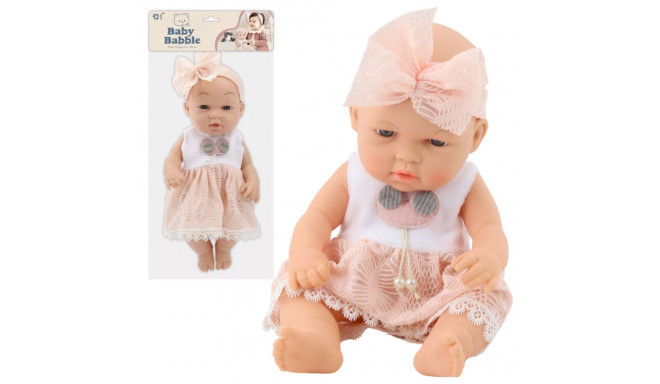 Lalka Bobas W Różowej Sukience Opaska Ruchome Rączki Nóżki 30cm