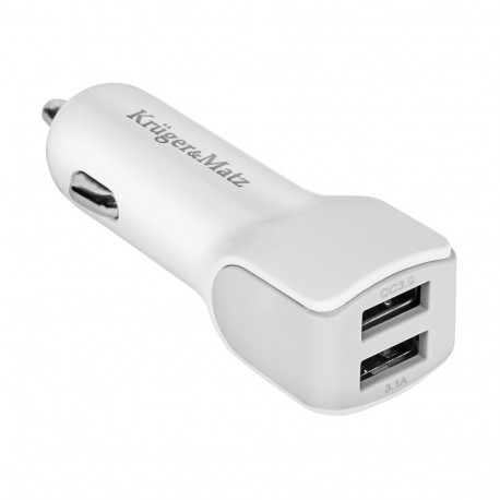 Kruger&Matz 2xUSB 3000 mA Quick Charge 3.0 kiirlaadimise funktsiooniga autolaadija