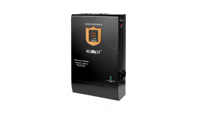 KEMOT PROsinus-3500/48 puhta siinuslainega inverter laadimisfunktsiooniga 48V 230V 3500VA/2400W sein