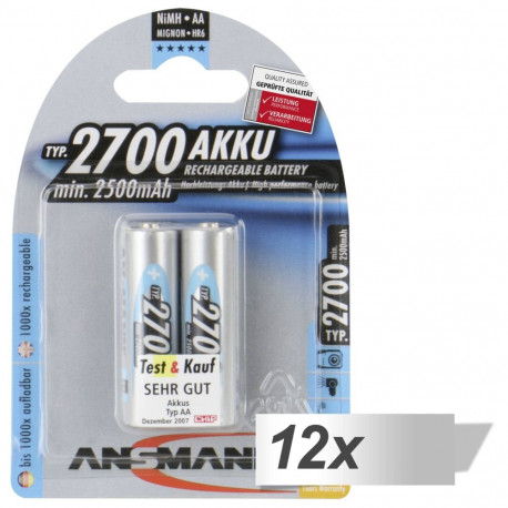 12x2 Ansmann bat. 2700 Mignon AA 2500 mAh