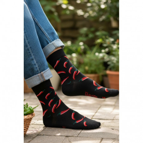 SOKISAHTEL CHILLI  vürtsikad sõnumiga puuvillased sokid 444, 446