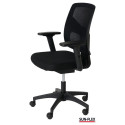 Task chair SUN-FLEX MESH 250305, mesh backrest, 4D adjustable armrests/ black fabric+black base