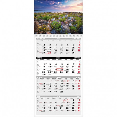 Seinakalender QUATTRO, avatud mõõt 297x760mm (PILT nr. 9) 00322/40497