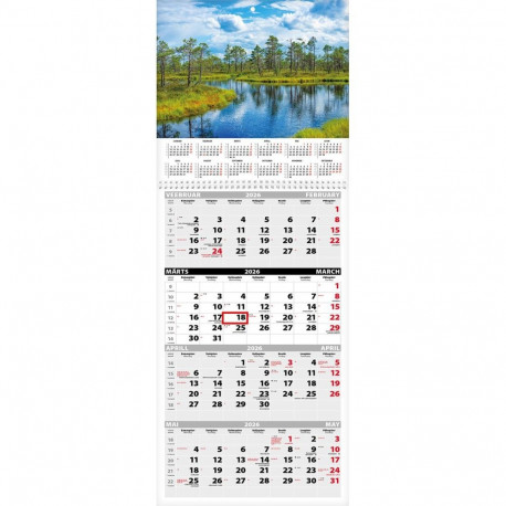 Seinakalender QUATTRO, avatud mõõt 297x760mm (PILT nr. 3) 00322/40491