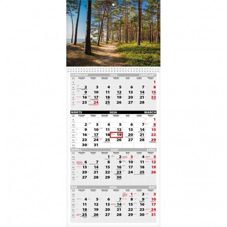 Seinakalender QUATTRO, avatud mõõt 297x760mm (PILT nr. 7) 00322/40495