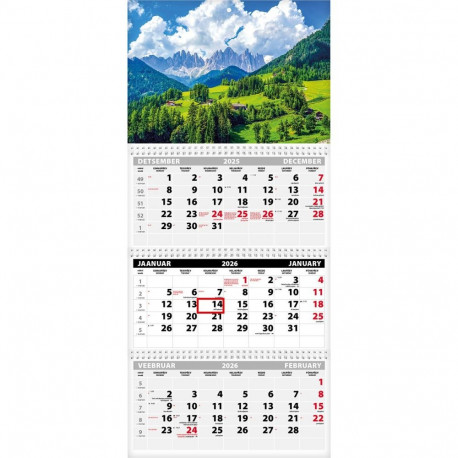 Seinakalender TRIO EXTRA, avatud mõõt 297x640mm (PILT nr. 16) 00319/40520