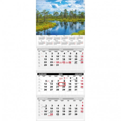 Wall calendar TRIO EXTRA, open size 297x640mm (PICTURE no. 3) 00319/40507