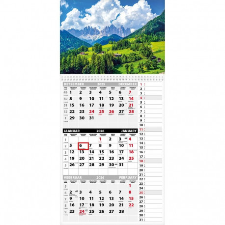 Seinakalender TRIO MEMO, avatud mõõt 297x630mm (PILT nr. 16) 00372/40328