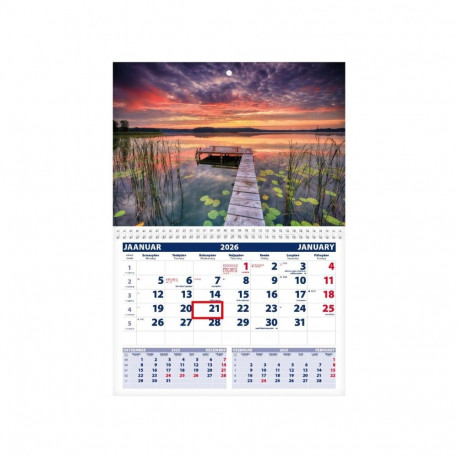 Seinakalender UNO, avatud mõõt 297x425mm (PILT nr. 5) 00320/40207