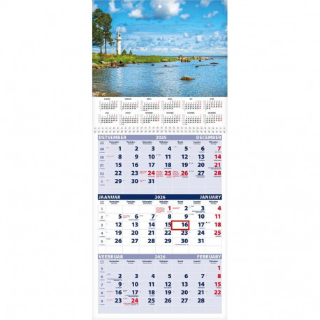 Seinakalender TRIO, avatud mõõt 297x630mm (PILT nr. 1) 00321/40219