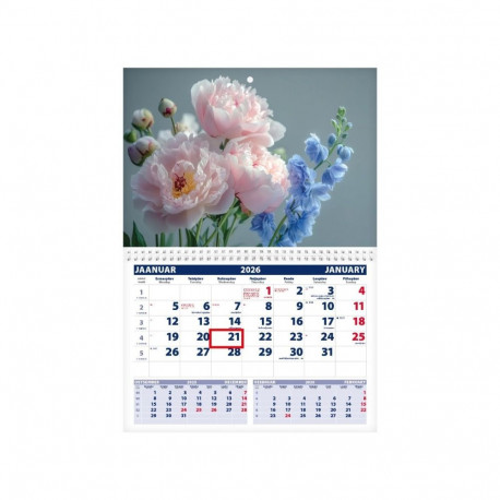 Seinakalender UNO, avatud mõõt 297x425mm (PILT nr. 6) 00320/40208