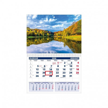 Seinakalender UNO, avatud mõõt 297x425mm (PILT nr. 4) 00320/40206