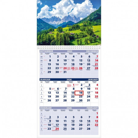 Seinakalender TRIO, avatud mõõt 297x630mm (PILT nr. 16) 00321/40234