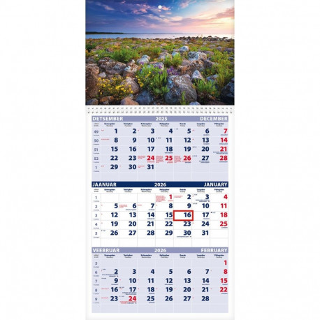 Seinakalender TRIO, avatud mõõt 297x630mm (PILT nr. 9) 00321/40227