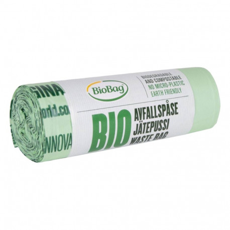 Prügikott 20L (420x540mm) 15mic biolagunev komposteeritav BIOBAG 15tk