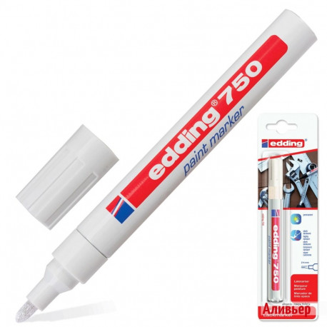 Permanent marker EDDING 750 (metal, glass, plastic) 2-4mm white