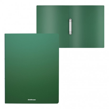 Ring binder ErichKrause® Matt Classic, with 2 rings, 24mm, A4, green (4 pcs in a bag)