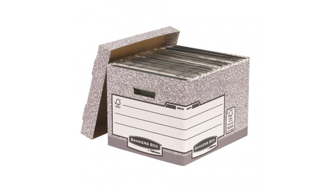 Arhiivikast kaanega FELLOWES 325x285x385mm hall/valge