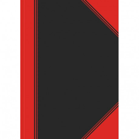 Kontoriraamat A4 ruuduline BANTEX Notes 96 lehte must/punane