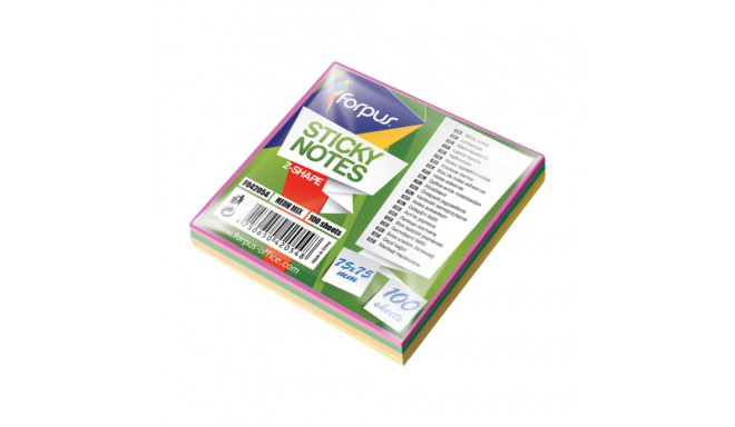 Note paper 75x75mm FORPUS Z-notes colored
