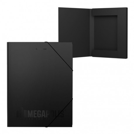 Plastmapp kummiga ERICH KRAUSE Megapolis A4 30mm must