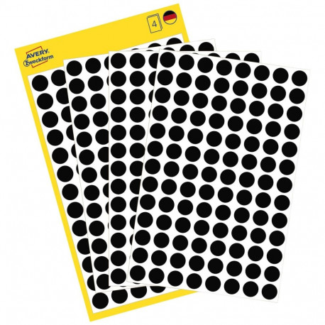 Sticker label AVERY Zweckform Q8mm black 416 pcs (3009)