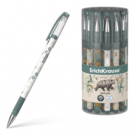 Ballpoint pen ErichKrause® Natural Life Stick, ink color: blue (tube 24 pcs.)