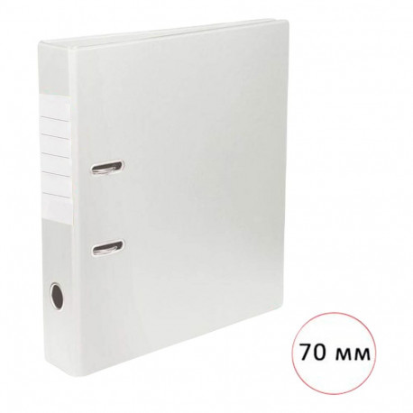 Lever arch file, 75 mm, A4, PP/cardboard, VICTORIA OFFICE, white