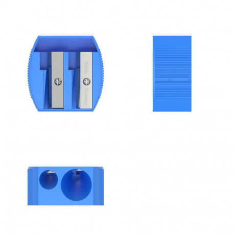 Double hole plastic sharpener ErichKrause® Multi, color: assorted (box 24 pcs.)