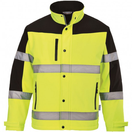 Work jacket Hi-Vis Two-Tone Softshell, yellow, L