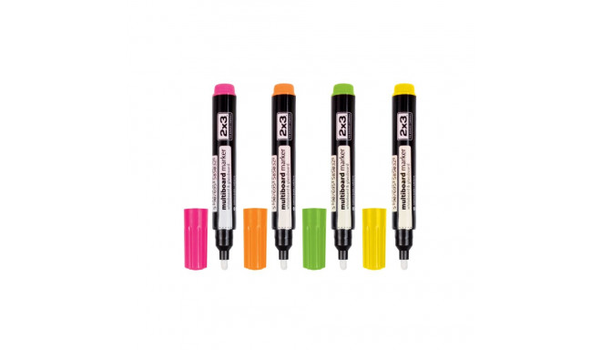 Chalk marker-glass board marker MULTIBOARD neon colors 4 pcs in a pack