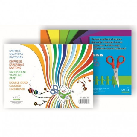 Colored cardboard  double-sided SMLT A4 190g 8 colors 8 sheets