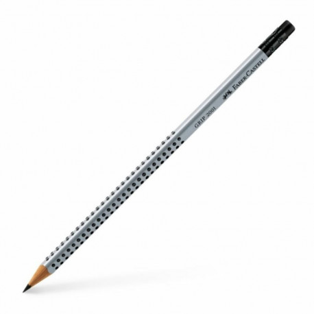 Regular pencil FABER-CASTELL Grip HB with rubber, ergonomically sharpened