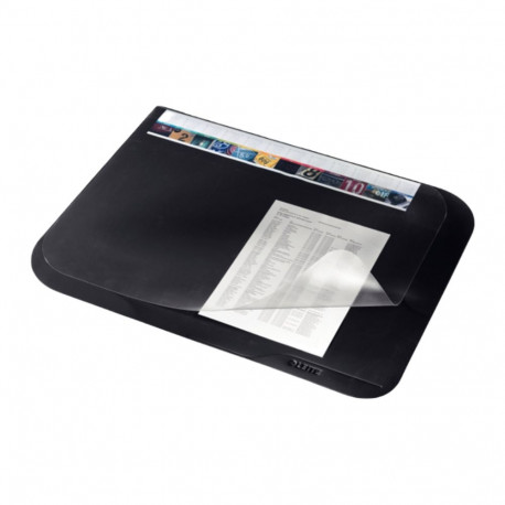 Deskmat 40x53 Black w.clear plast.