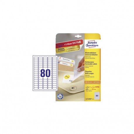 Labels 35,6x16,9mm removable ILC