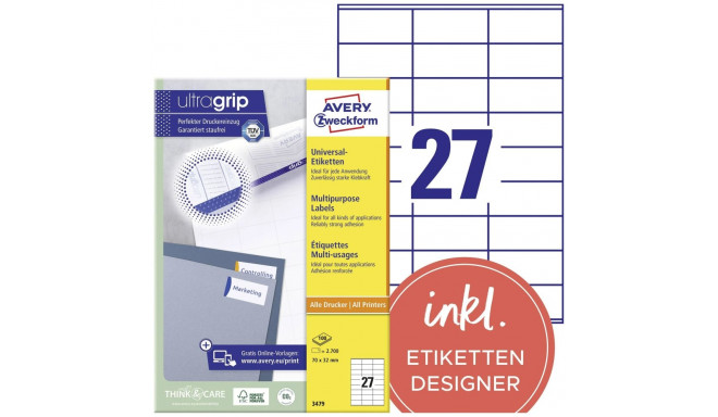Kleebisetikett AVERY Zweckform 70x32mm 100 lehte (3479)