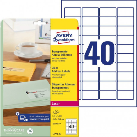 Label 45,7x25,4mm transparent LC