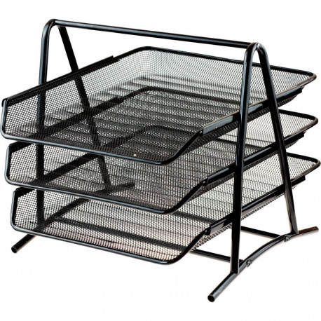 Document drawer A4 3-part metal black FORPUS