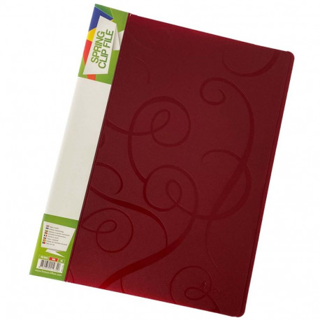 Plastic folder with rubber FORPUS Barocco A4 red