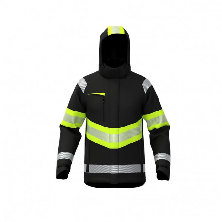 BoSafety Atlanta softshell talvejope HiVis kollane/must S