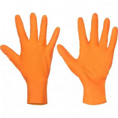 Cerva Spoonbill Grip puudrivabad nitriilkindad oranž 50 tk 10