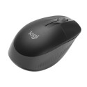 Logitech M190 Full-Size Wireless Mouse, RF Wireless, 1000 DPI, Charcoal